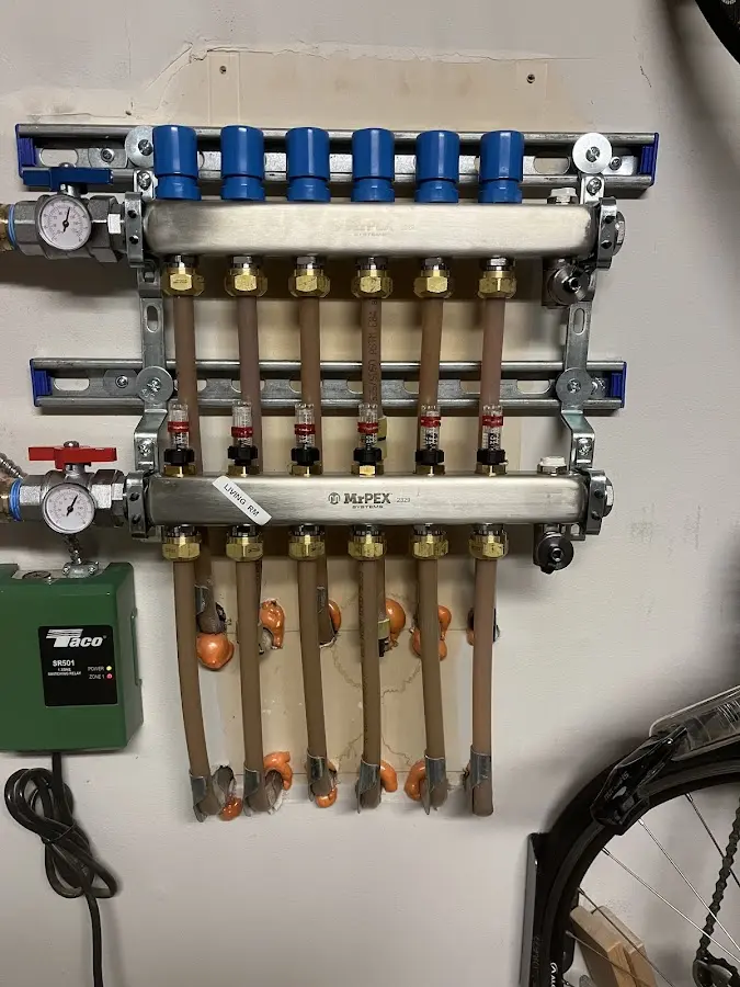 Plumber performing Gas Leak Detection at a residential property in Hallsville